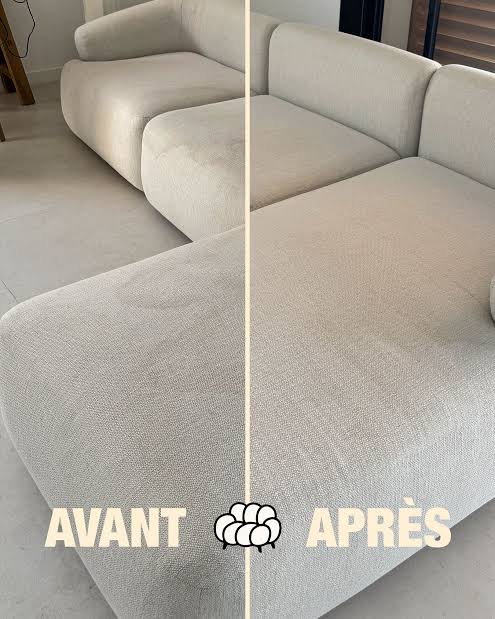 Résultat nettoyage canapé Clareo — Avant / Après
